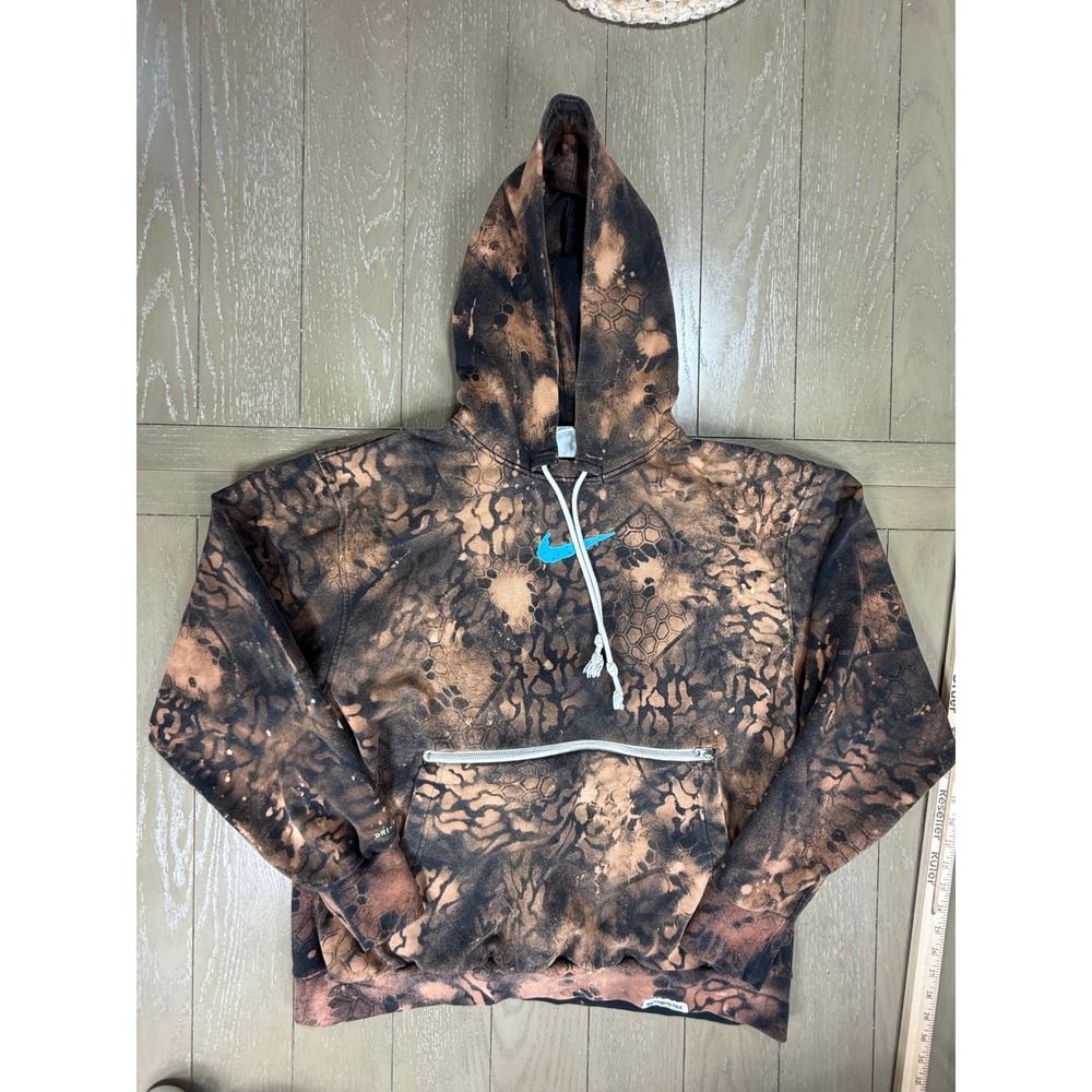 Nike Hoodie Mens XL Black Fruity Pebbles LeBron‎ James Acid Wash Camo CUSTOM - Picture 2 of 8